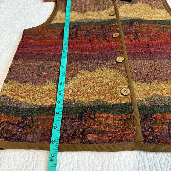 KEREN hart Vintage 1990s Wild Horses Tapestry Woven Vest Selected size Large - Picture 8 of 11